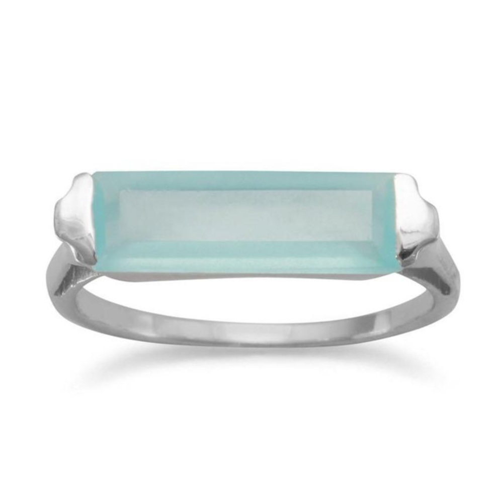 ✨Green Chalcedony Bar Ring